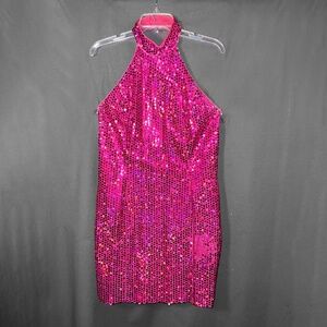Vintage Hot Pink Iridescent Prom Dress